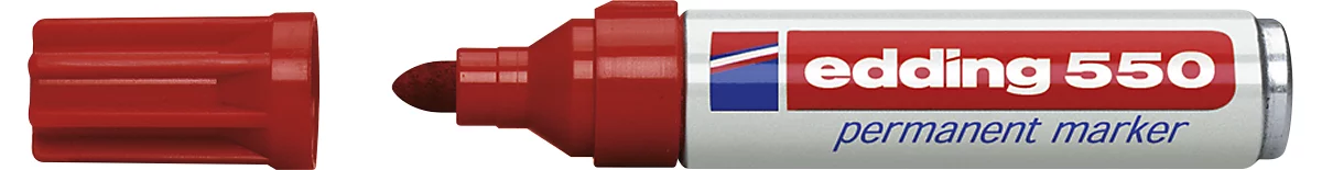 edding 550 Permanent Marker, Rundspitze 3-4 mm, rot, 1 Stück