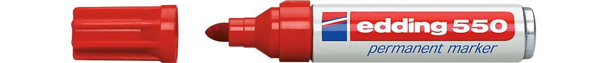 edding 550 Permanent Marker, Rundspitze 3-4 mm, rot, 10 Stück