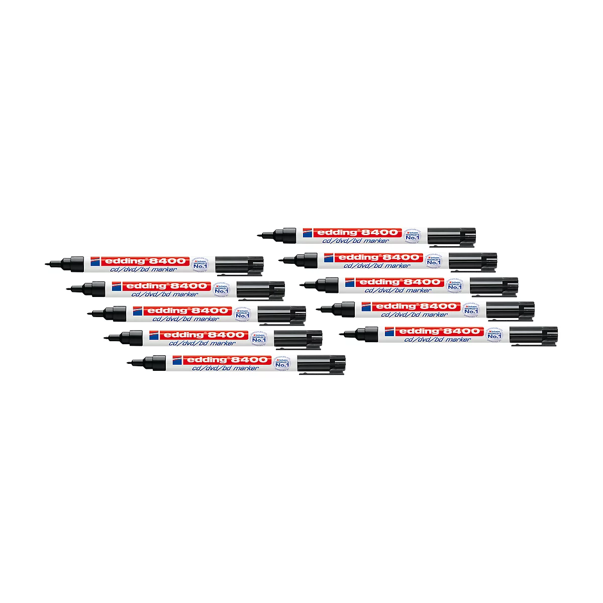 edding 8400, CD/DVD/Blu-ray disc marker, 10 stuks, zwart