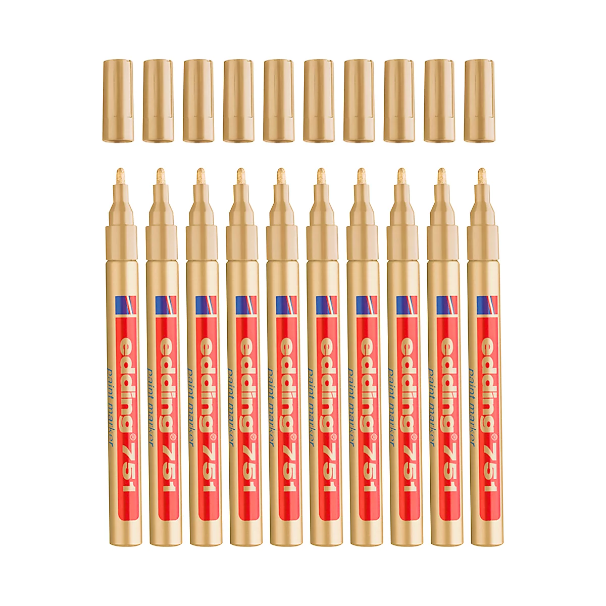 EDDING Lackmarker 751, 1-2 mm, gold, 10 Stück