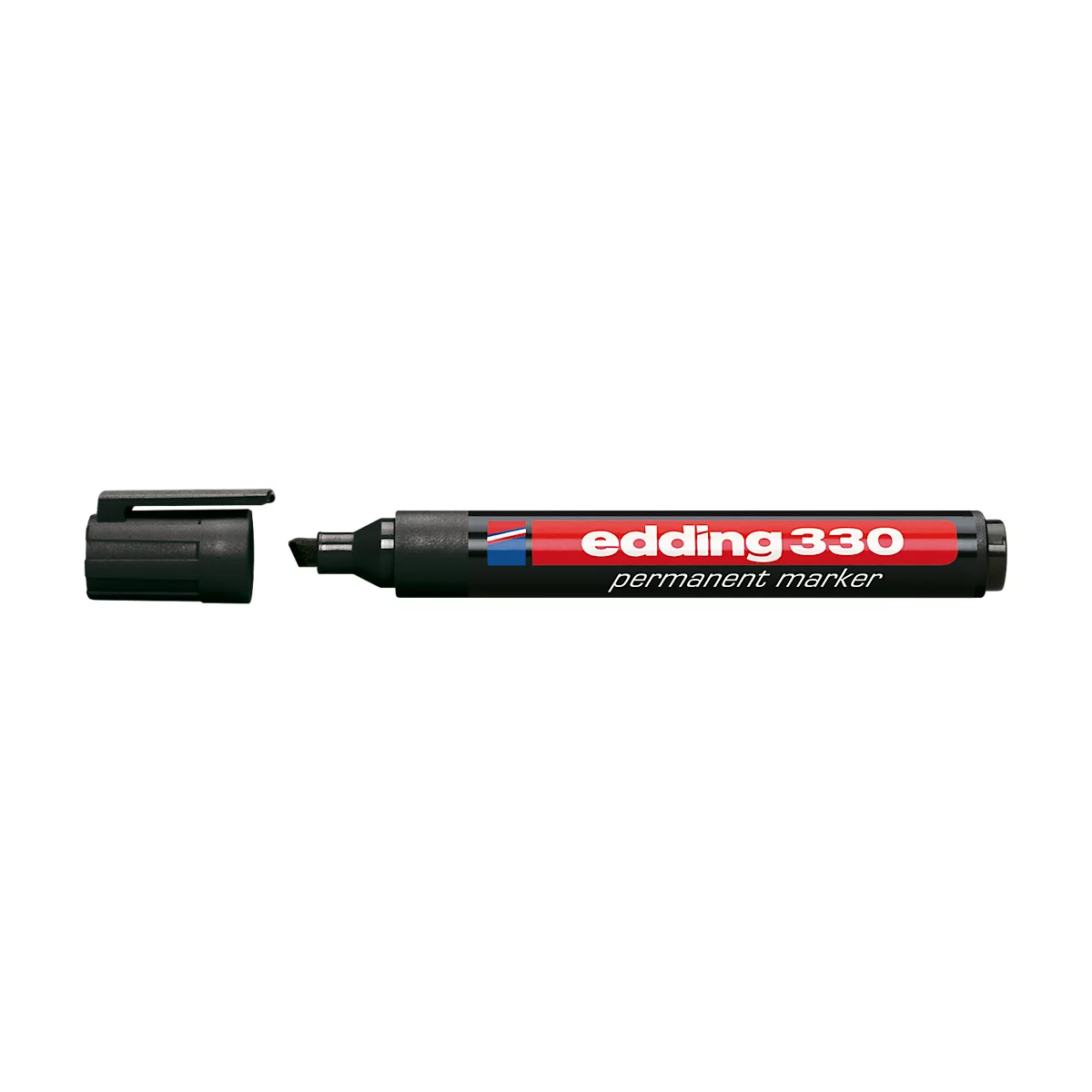 EDDING Marcador permanente 330, con punta de cuña, 1-5 mm, 1 pieza, negro