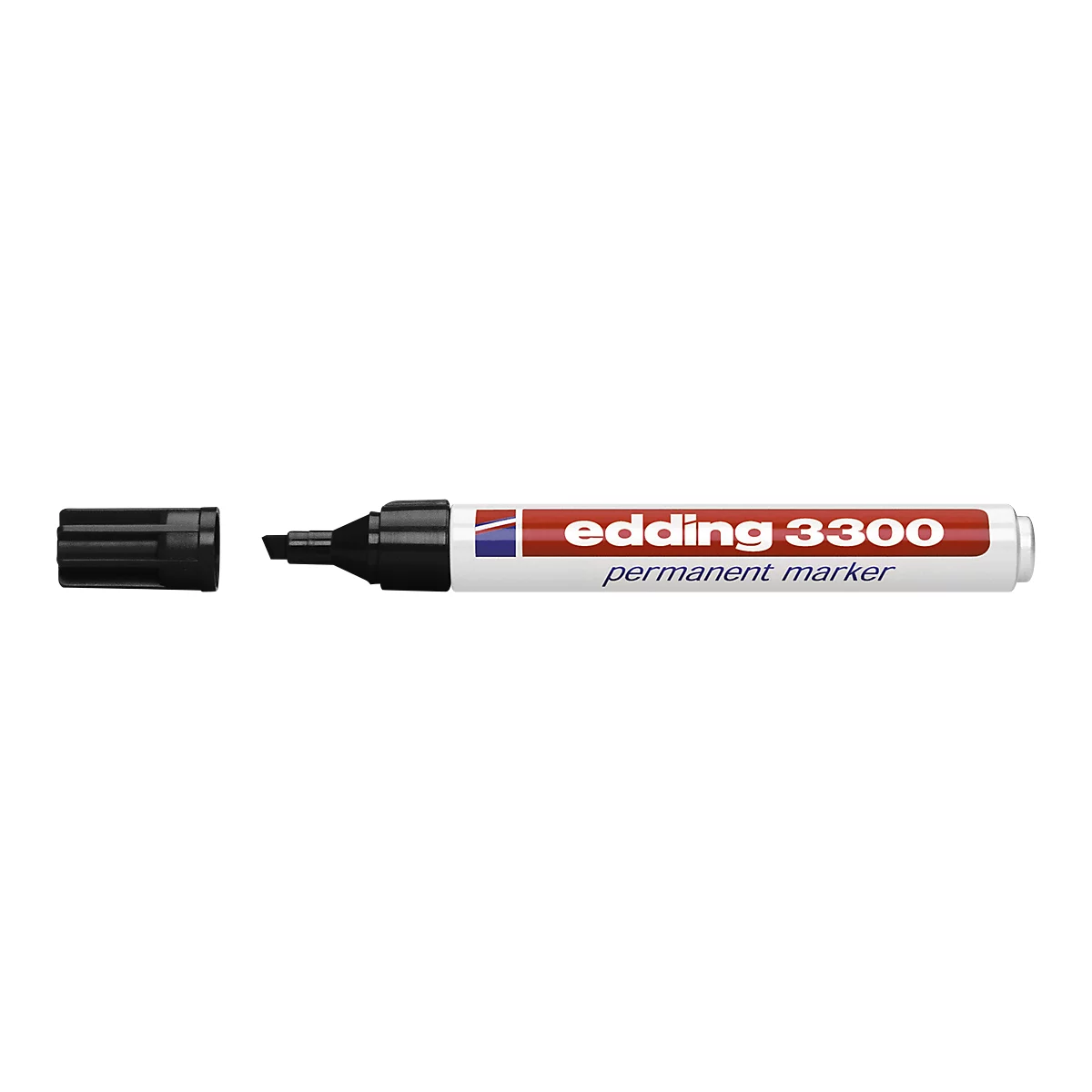 EDDING marcador permanente 3300, con punta de cuña, 10 piezas, negro