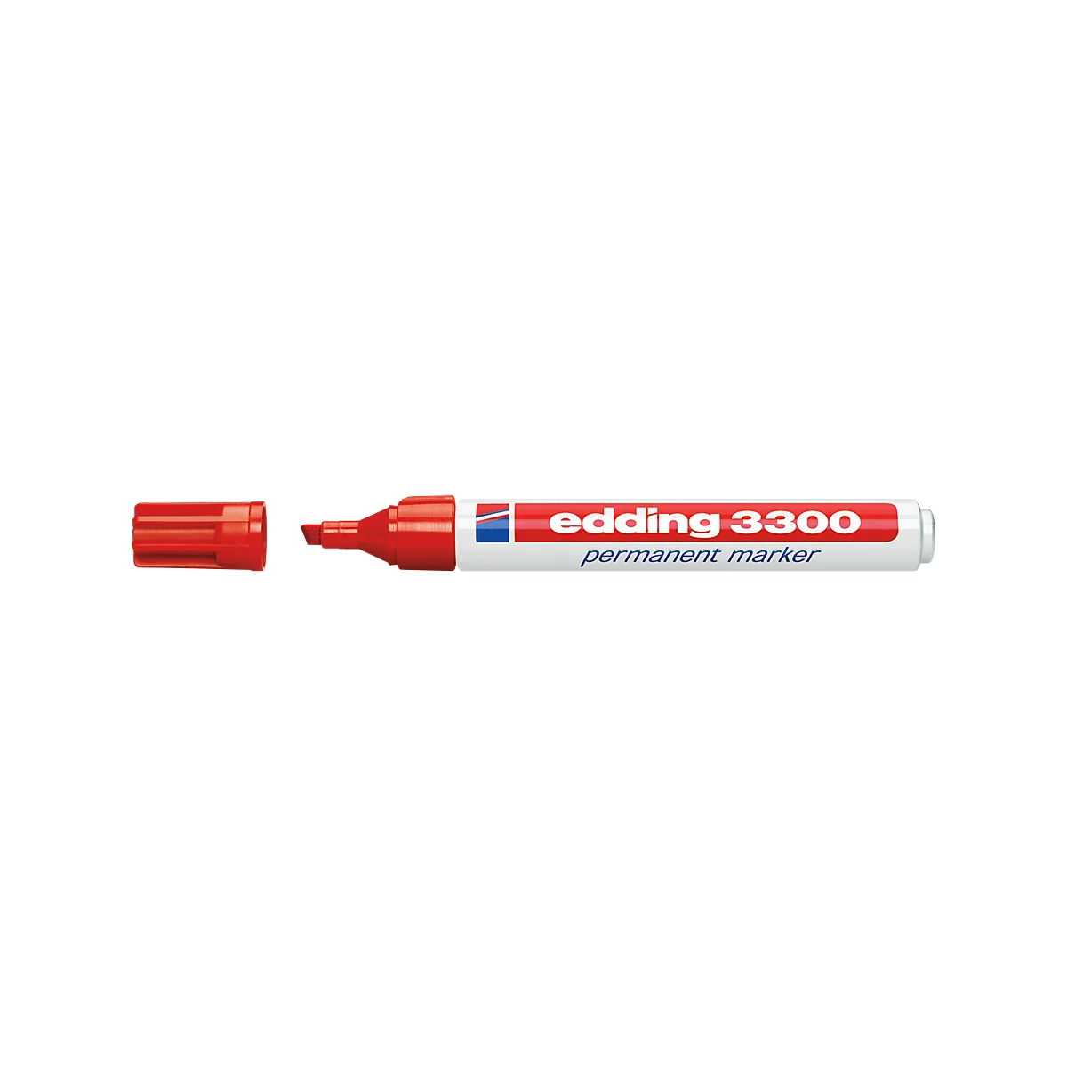 EDDING marcador permanente 3300, con punta de cuña, 10 piezas, rojo