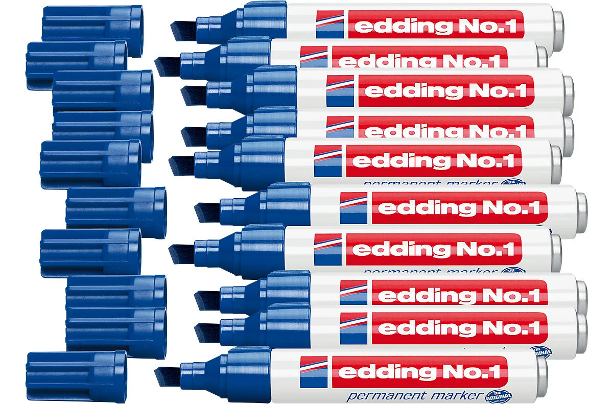 edding No.1 permanent Marker, 10 Stück, blau