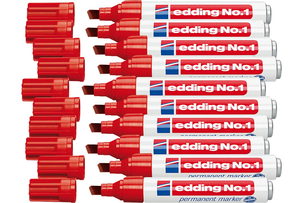 edding No.1 permanent Marker, 10 Stück, rot