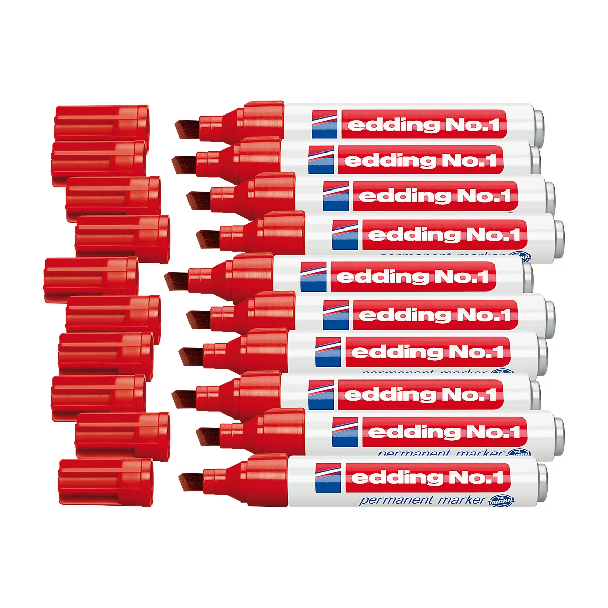 edding No.1 permanent markermarker, 10 stuks, rood