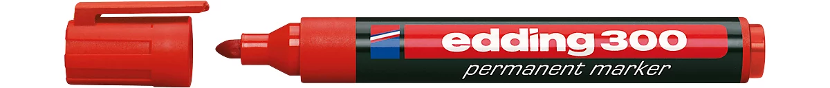 EDDING Permanent Marker 300, mit Rundspitze, 1 Stück, rot