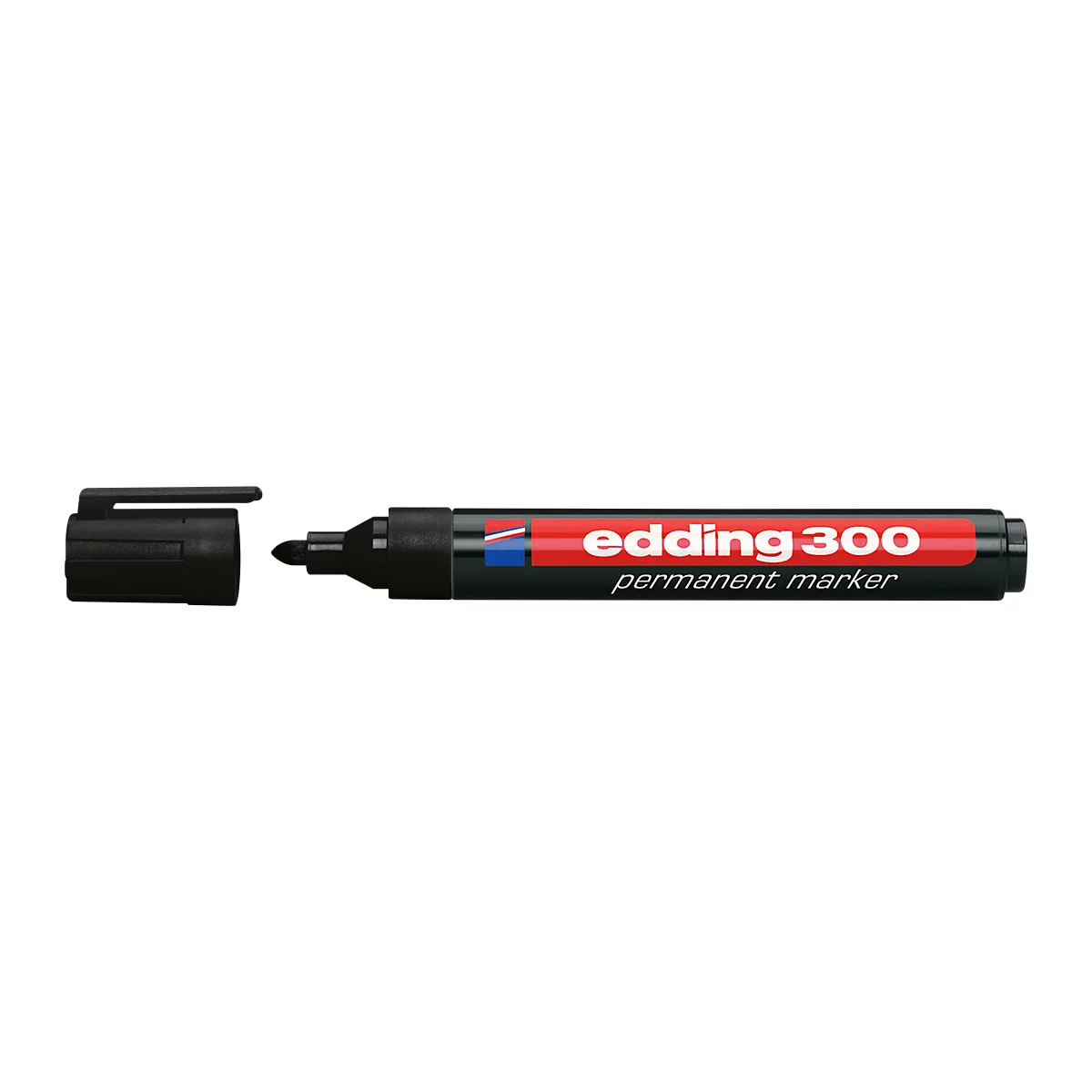 Black Edding 300 permanent marker with open cap.