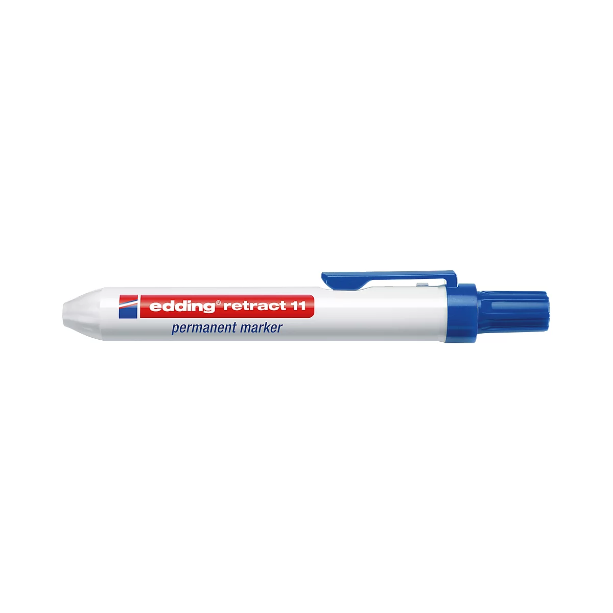 edding retract 11 permanent marker, zonder dop, met drukknop, 1 stuk, blauw