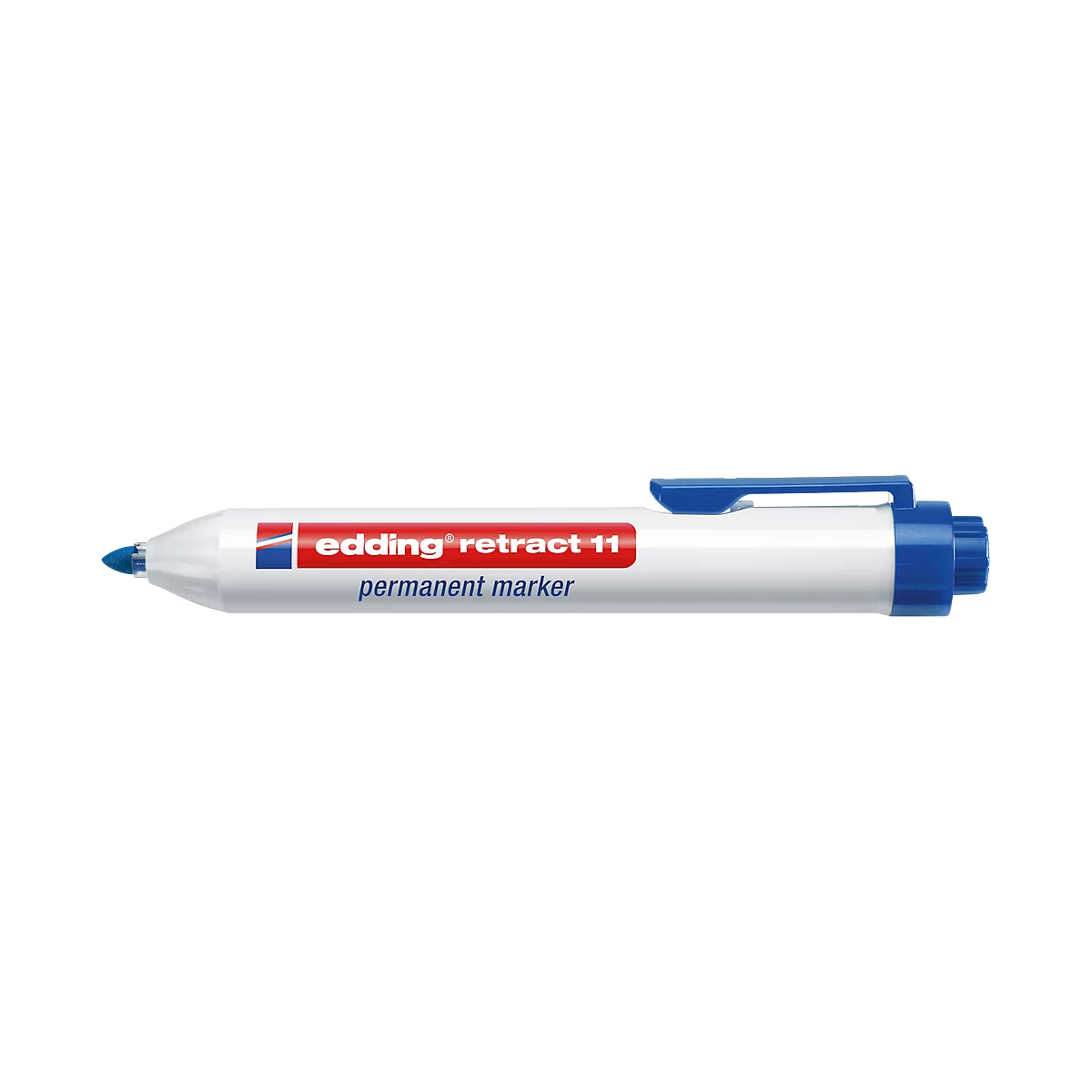 edding retract 11 Permanentmarker, ohne Kappe, mit Druckmechanik, 1 Stück, blau