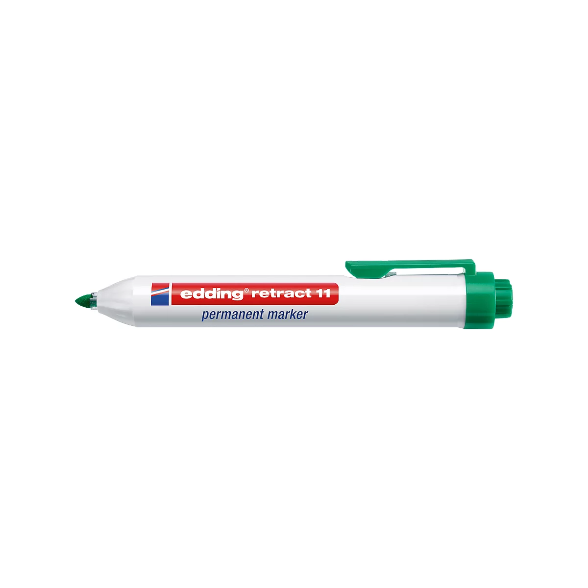 edding retract 11 Permanentmarker, ohne Kappe, mit Druckmechanik, 1 Stück, grün
