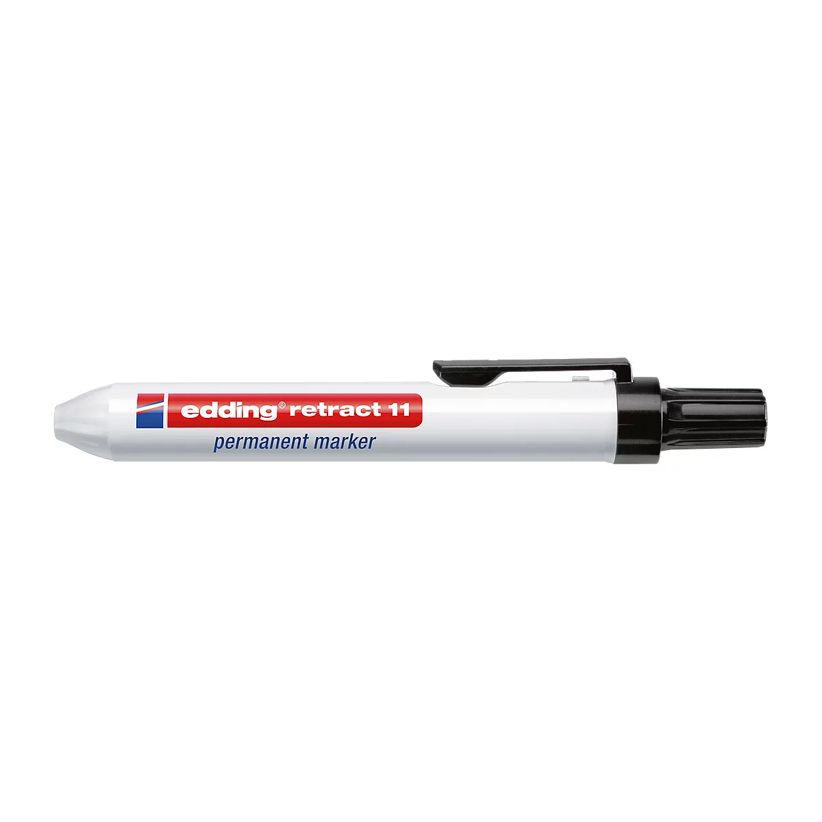 edding retract 11 Permanentmarker, ohne Kappe, mit Druckmechanik, 1 Stück, schwarz