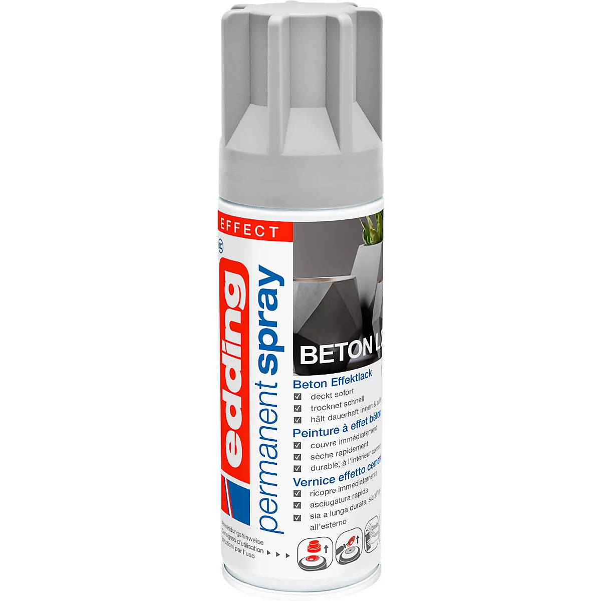 edding Spray 5200, 200 ml, premium matte acrylverf, spuitbreedte ca. 50-60 mm, betoneffect