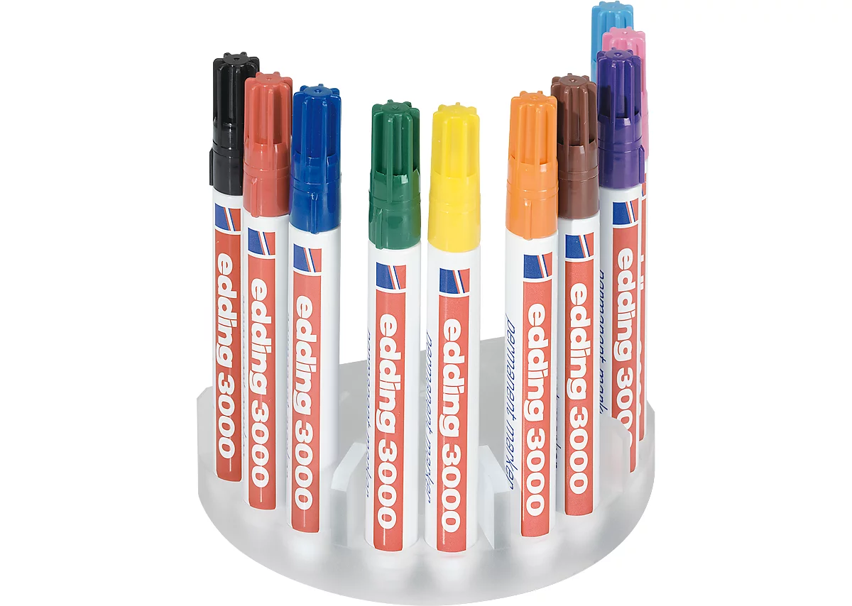 edding systeemdoos permanent markers 3000, incl. 10 markers, diverse kleuren