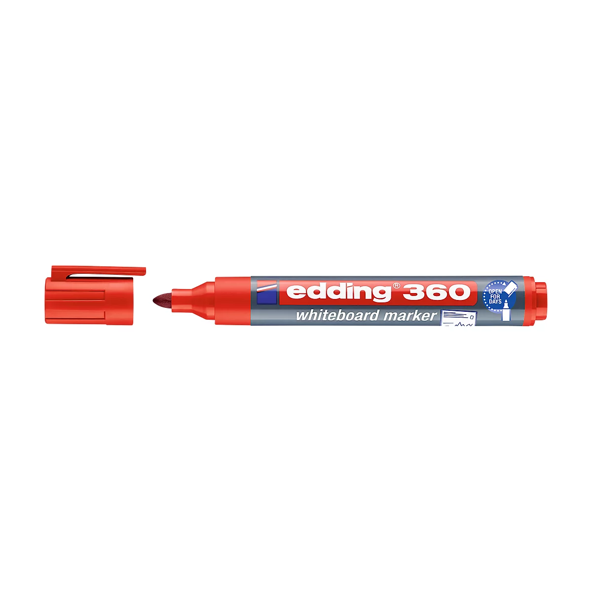 edding Whiteboard Marker 360, Rundspitze, 10 Stück, rot