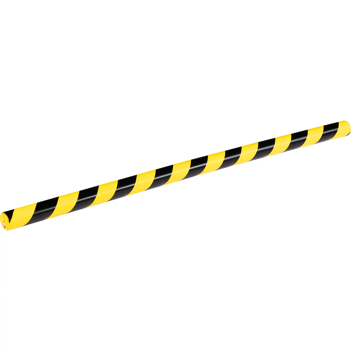 Yellow and black warning stick, diagonally striped.