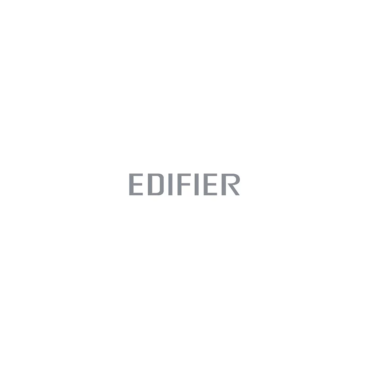 Grauer Schriftzug Edifier auf weißem Hintergrund.