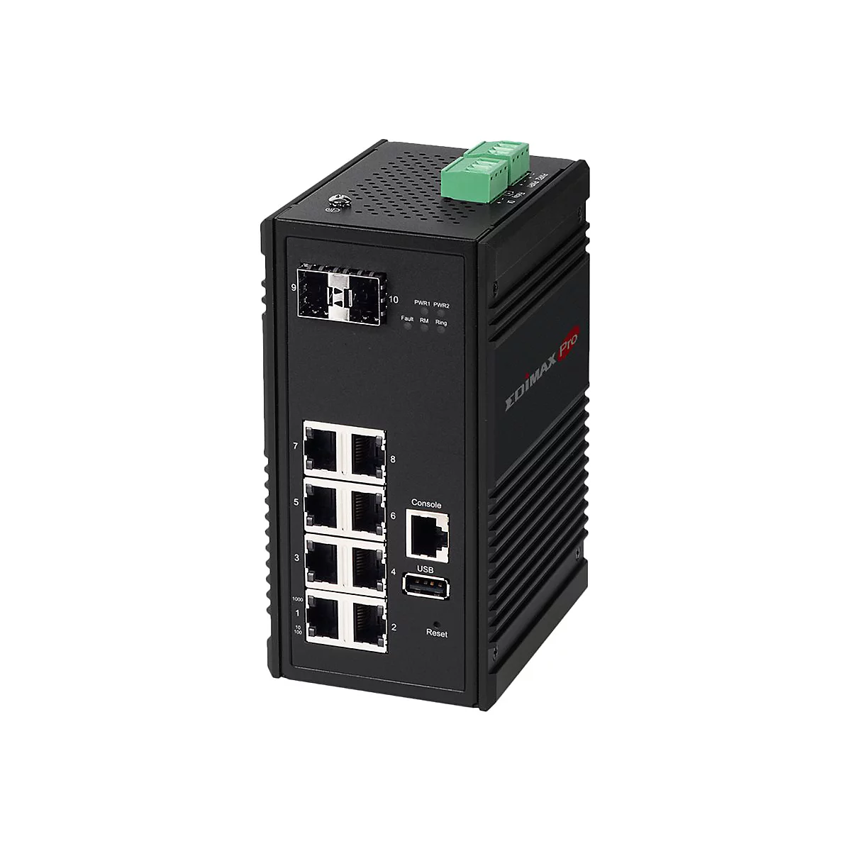 Edimax Pro IGS-5208 - Switch - managed - 8 x 10/100/1000 + 2 x SFP - an DIN-Schiene montierbar, wandmontierbar - Gleichstrom