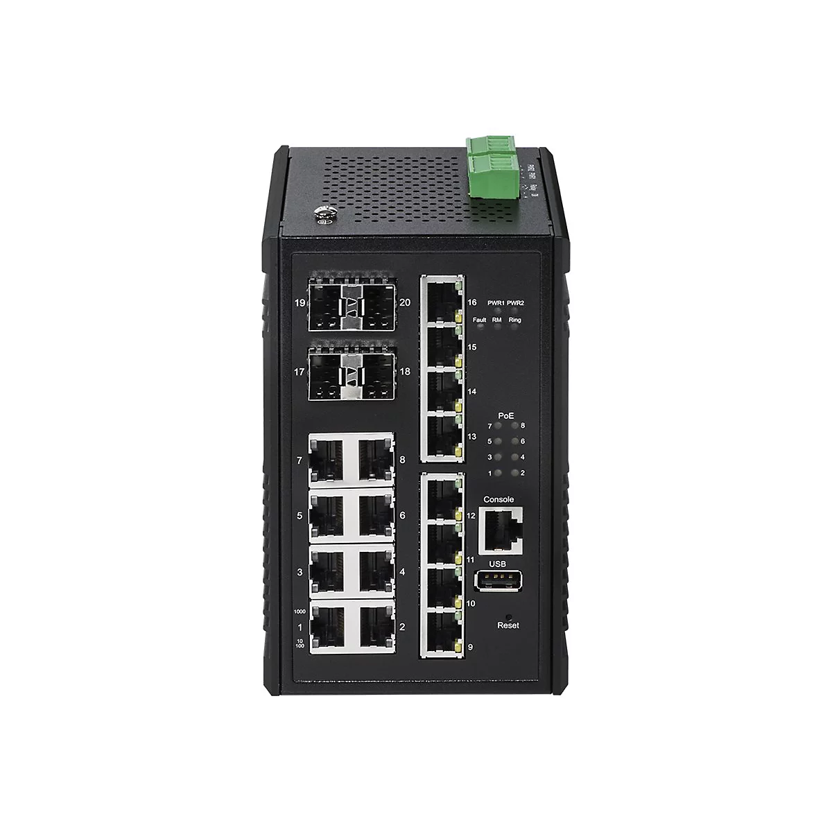 Edimax Pro IGS-5416P - Switch - Smart - 8 x 10/100/1000 (PoE+) + 8 x 10/100/1000 + 4 x Gigabit SFP - an DIN-Schiene montierbar - PoE+ (240 W)