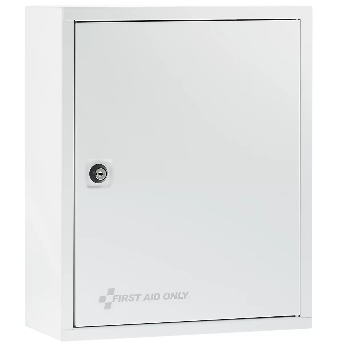Eerste hulp kast Eerste hulp alleen, zonder inhoud, 2 compartimenten, afsluitbaar, wandmontage, B 300 x D 370 x H 140 mm, metaal, wit