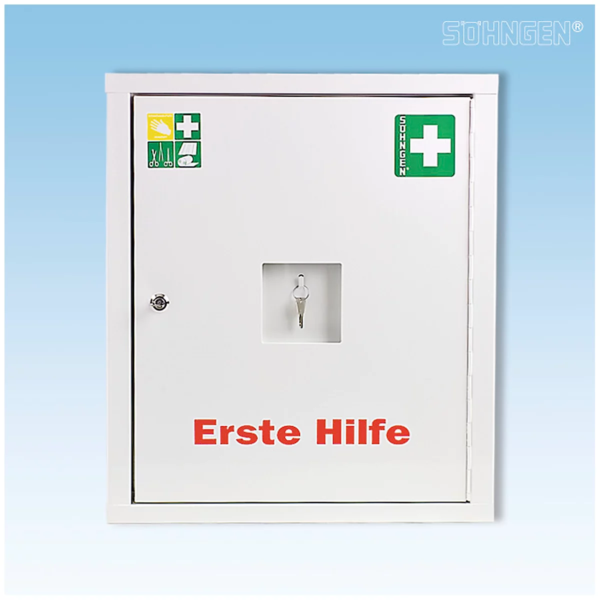 EHBO-kast EUROSAFE, zonder inhoud, B 490 x D 200 x H 560 mm, wit