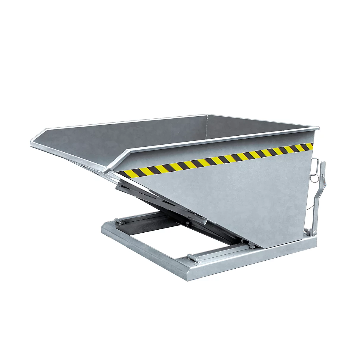 Eichinger-Industrie Kippbehälter, niedrige Bauhöhe, 1000 l, bis 1500 kg, Scheren-Kipp-Mechanismus, Stahl, feuerverzinkt