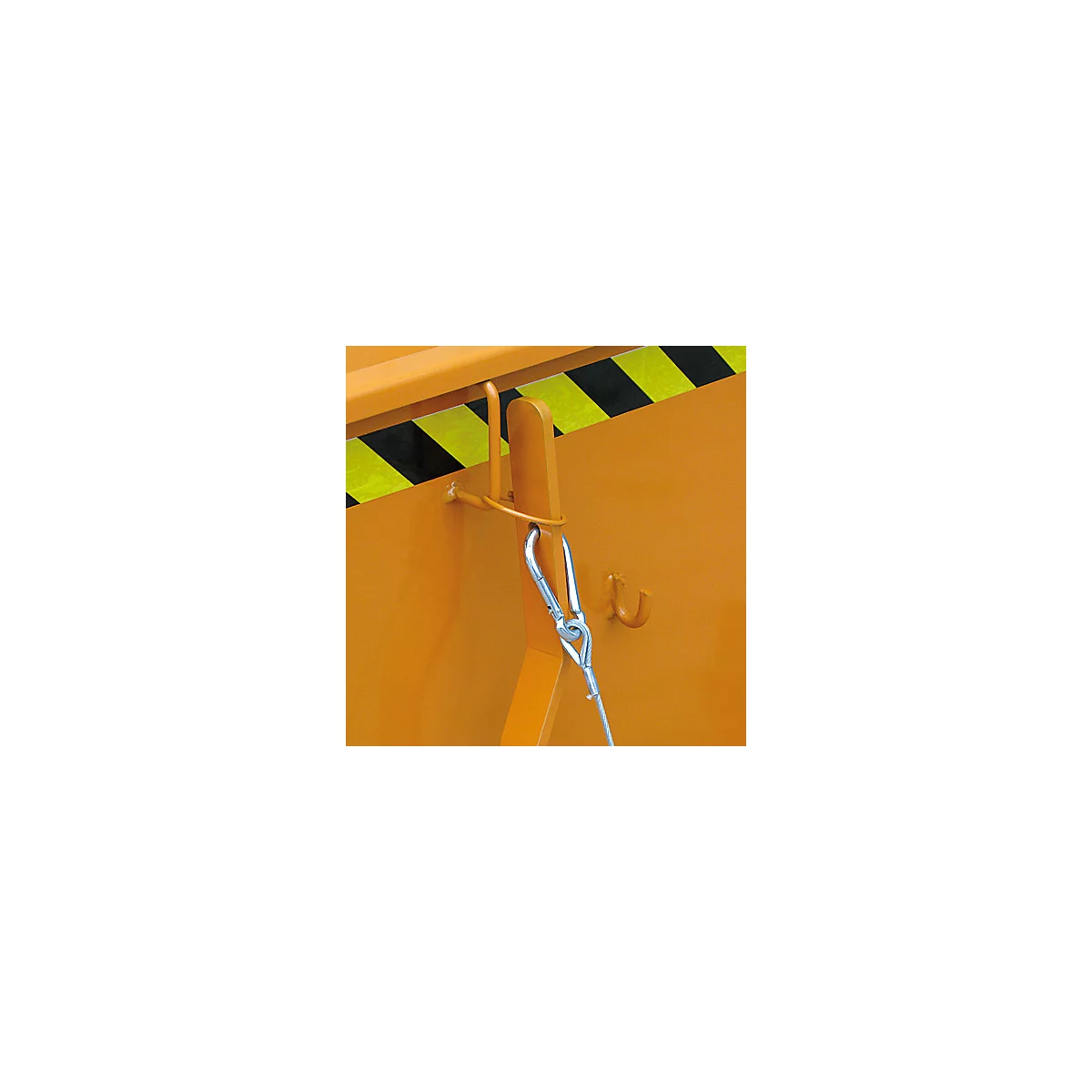 Eichinger-Industrie Kippbehälter, niedrige Bauhöhe, 1500 l, bis 2000 kg, Einfahrttaschen, Kettensicherung, Stahl, enzianblau RAL 5010