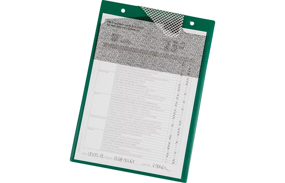 EICHNER Auftragstasche Secure, für DIN A4 Dokumente, 10 Stück, inkl. Schlüsselfach, B 230 x T 5 x H 330 mm, grün
