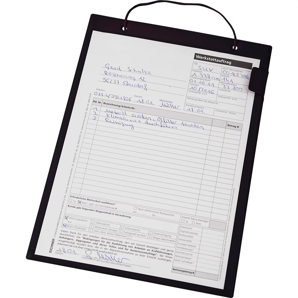 EICHNER Basis besteltas, klittenband, DIN A4, zwart, 10 stuks