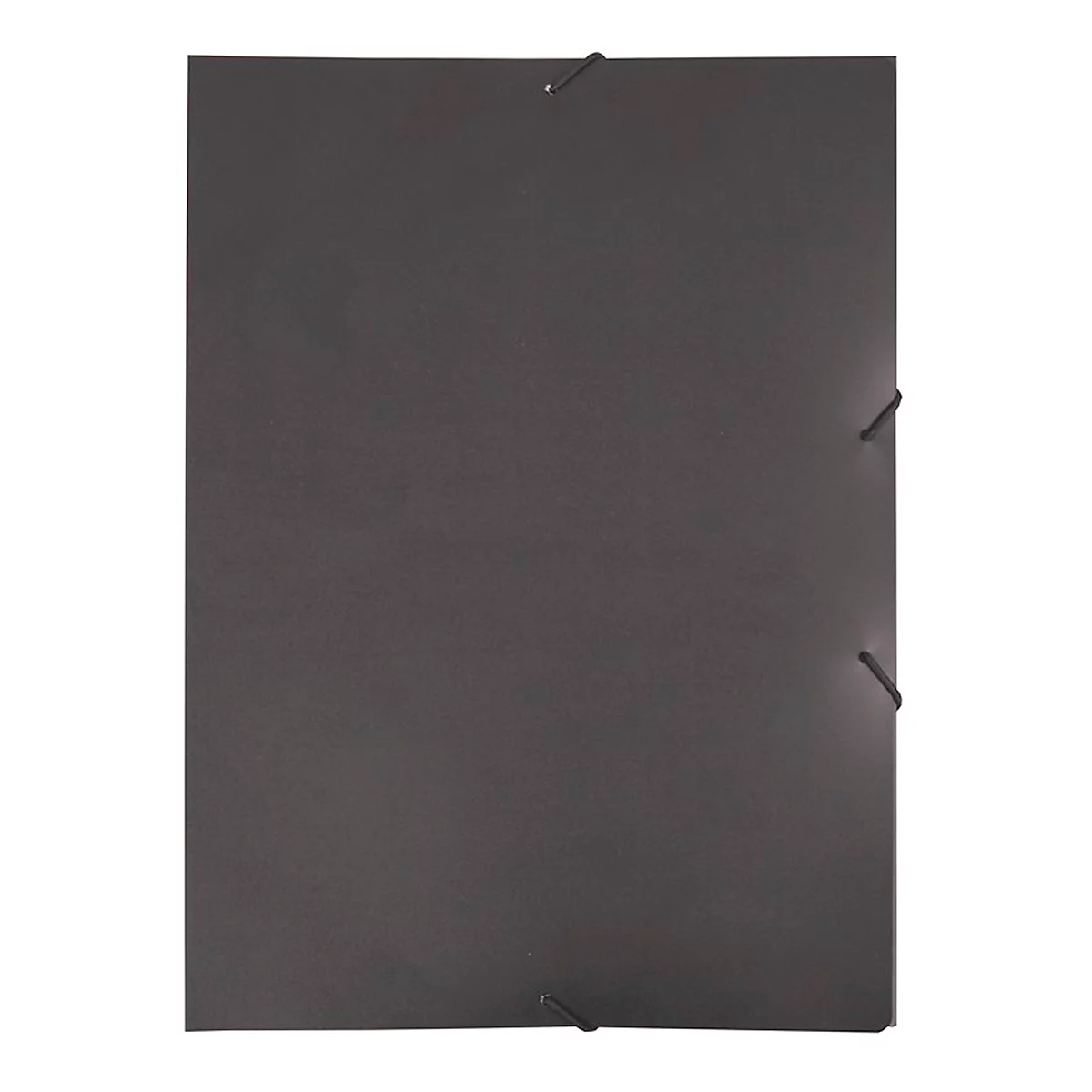 Dark grey folder with rubber bands.