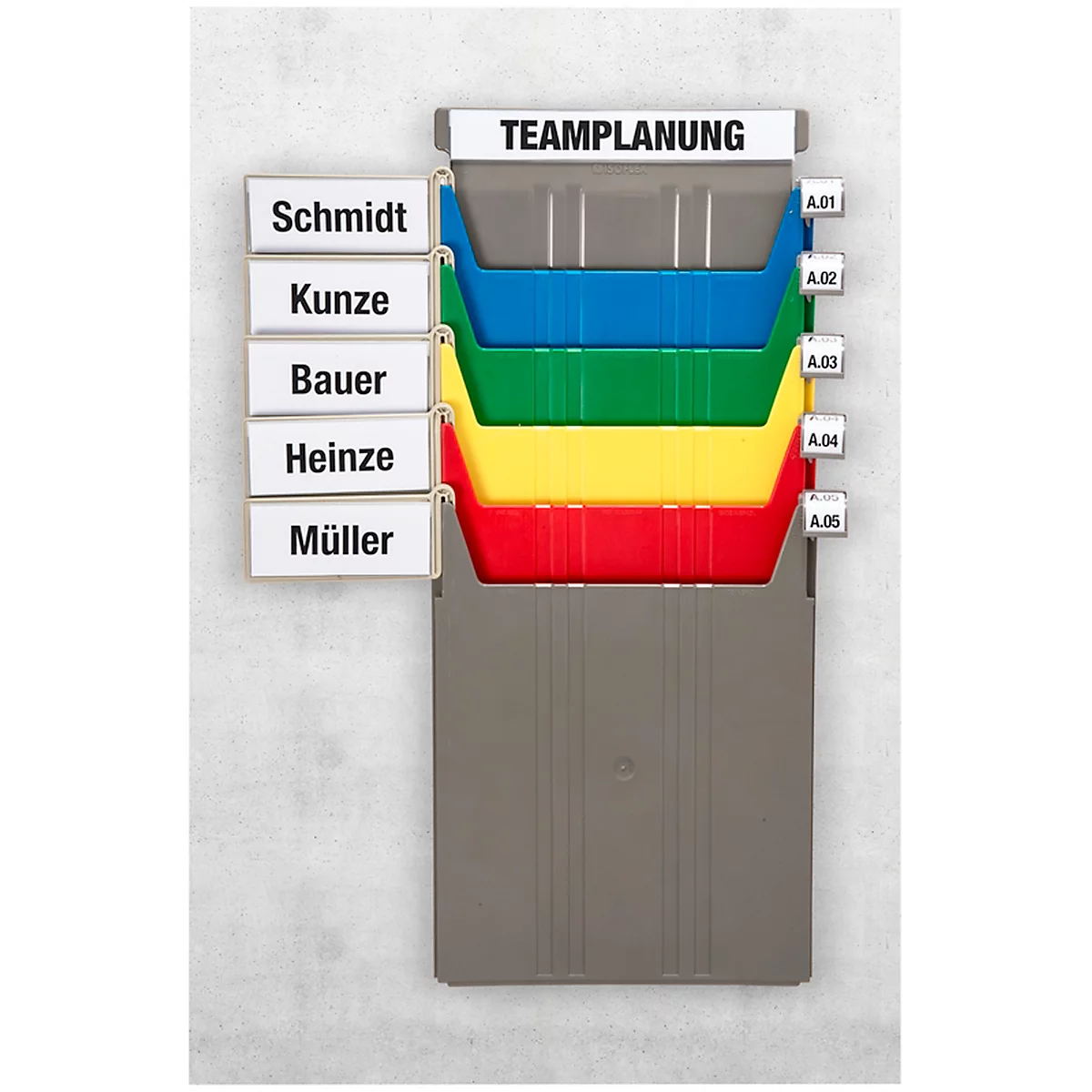Eichner etiketteerclip, voor wand-sorter, lichtgrijs, B 129 x H 57 mm, 1 stuk