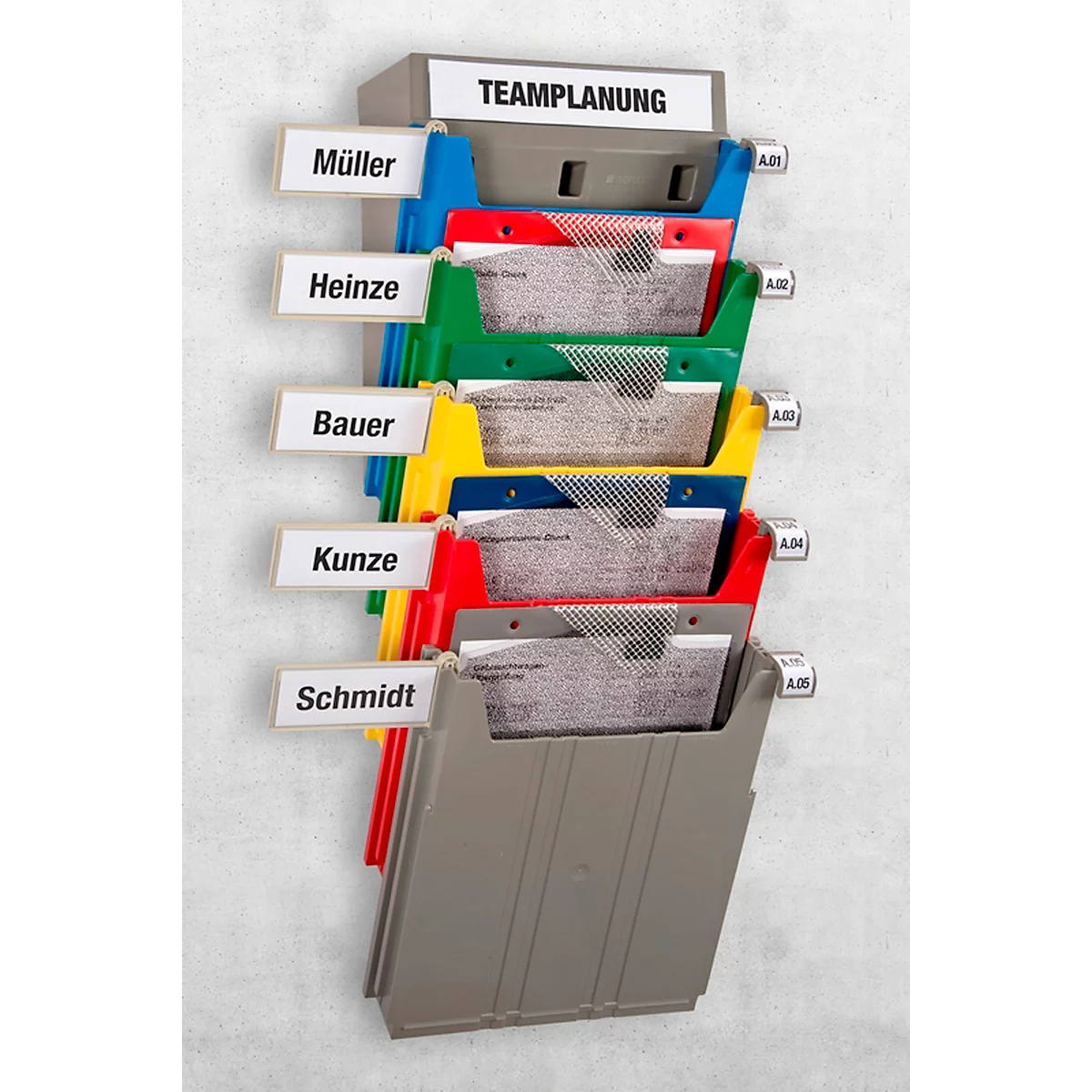 Eichner etiketteerclip, voor wand-sorter, lichtgrijs, B 129 x H 57 mm, 1 stuk