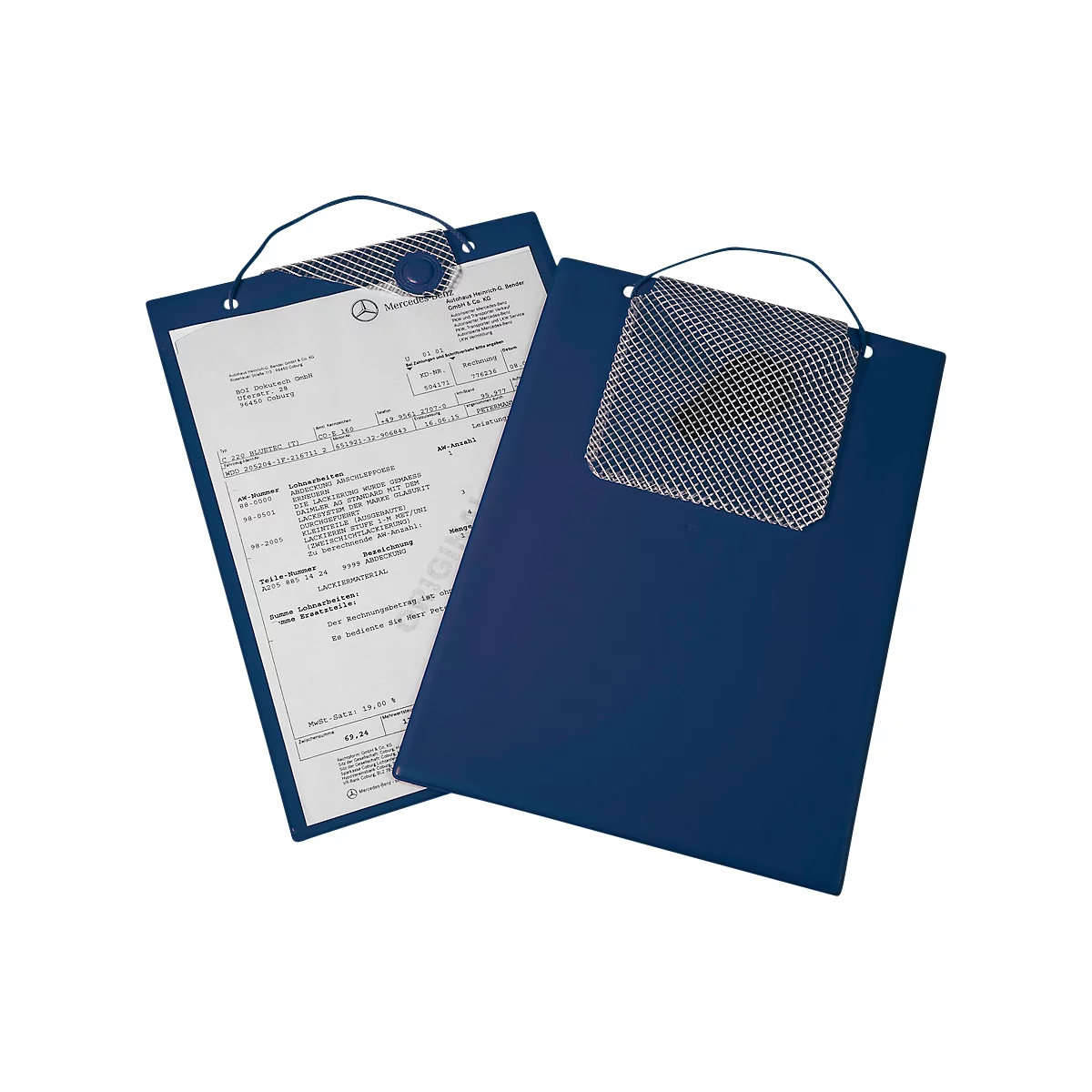 EICHNER Pochette de commande Magnetic, pour documents DIN A4, compartiment pour clés, fermeture magnétique, protection contre les déchirures, bleu, 10 pièces