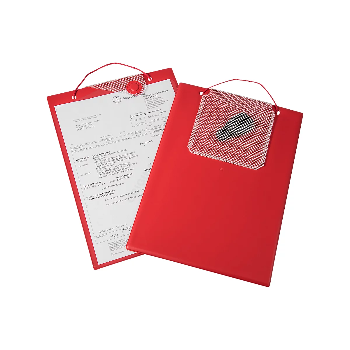 EICHNER Pochette de commande Magnetic, pour documents DIN A4, compartiment pour clés, fermeture magnétique, protection contre les déchirures, rouge, 10 pièces