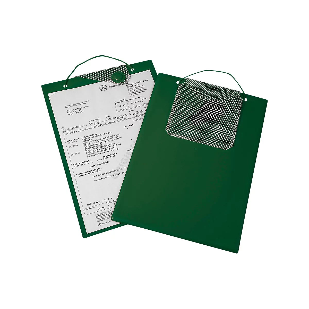 EICHNER Pochette de commande Magnetic, pour documents DIN A4, compartiment pour clés, fermeture magnétique, protection contre les déchirures, vert, 10 pièces