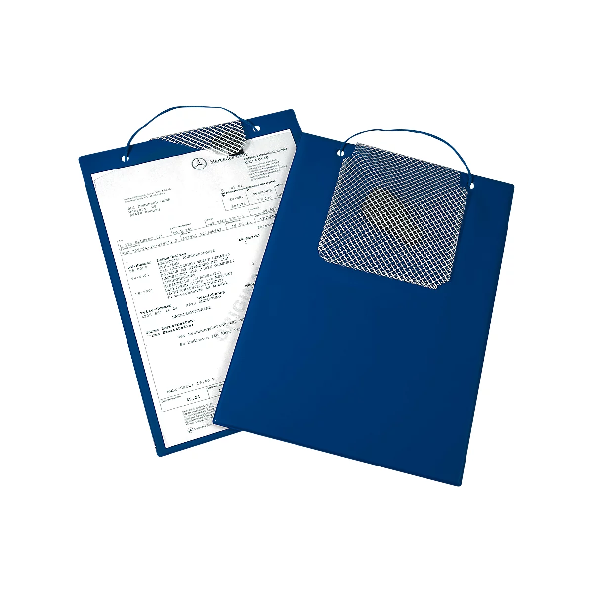 EICHNER Pochette de commande Plus, fermeture velcro et compartiment à clés, pour documents DIN A4, bleu, 10 pièces