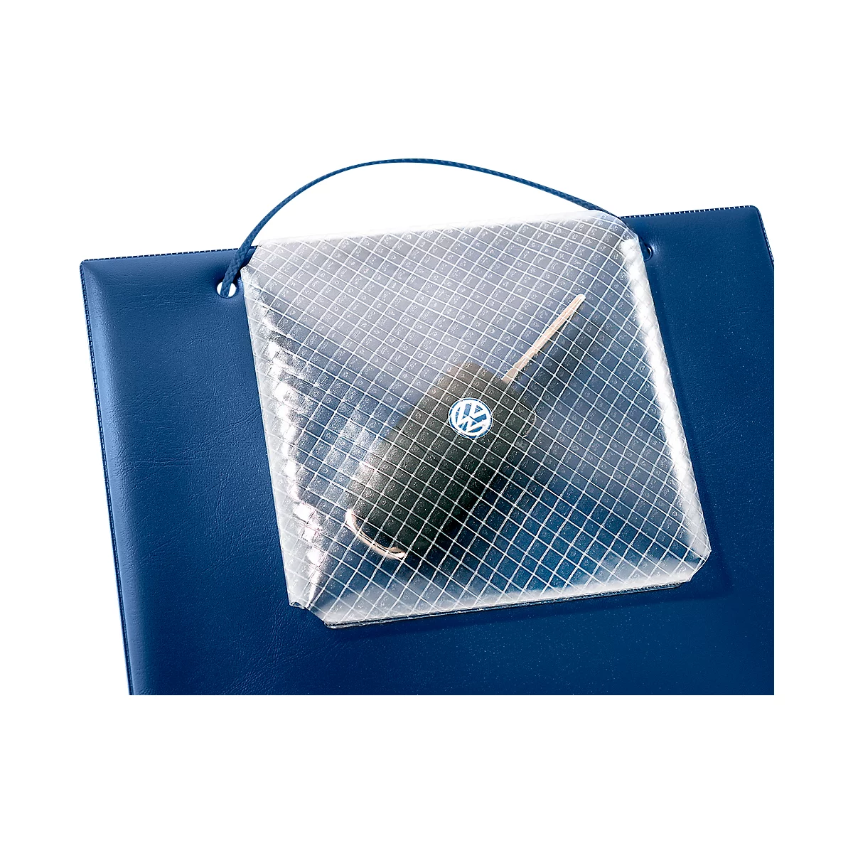 EICHNER Pochette de commande Plus, fermeture velcro et compartiment à clés, pour documents DIN A4, bleu, 10 pièces