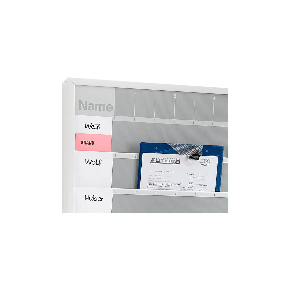 EICHNER Pochette de commande Plus, fermeture velcro et compartiment à clés, pour documents DIN A4, bleu, 10 pièces