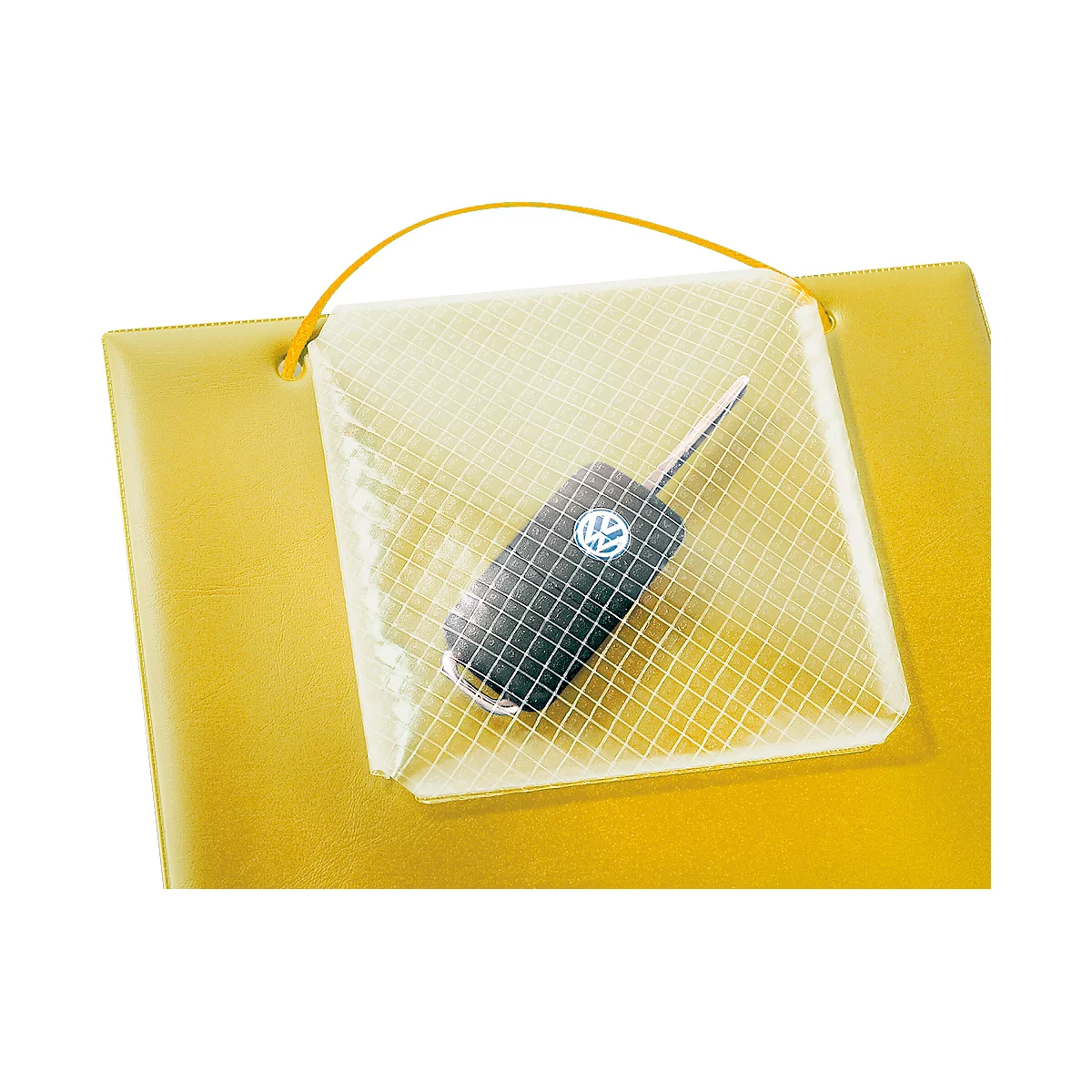 EICHNER Pochette de commande Plus, fermeture velcro et compartiment à clés, pour documents DIN A4, jaune, 10 pièces