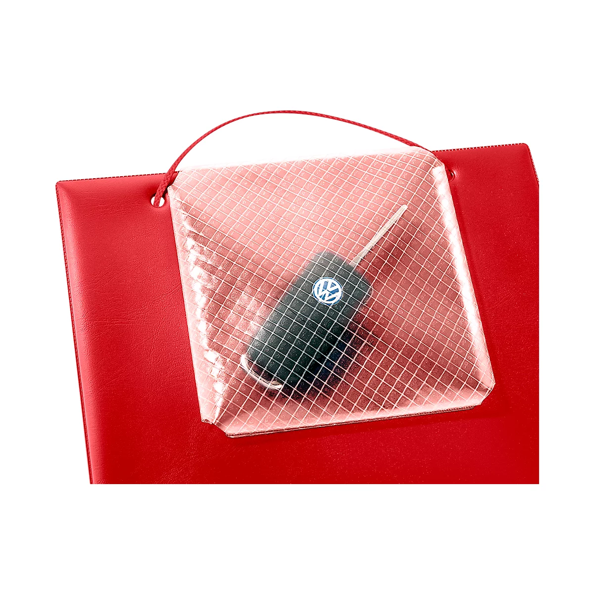 EICHNER Pochette de commande Plus, fermeture velcro et compartiment à clés, pour documents DIN A4, rouge, 10 pièces