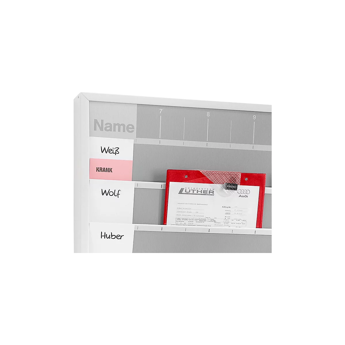 EICHNER Pochette de commande Plus, fermeture velcro et compartiment à clés, pour documents DIN A4, rouge, 10 pièces
