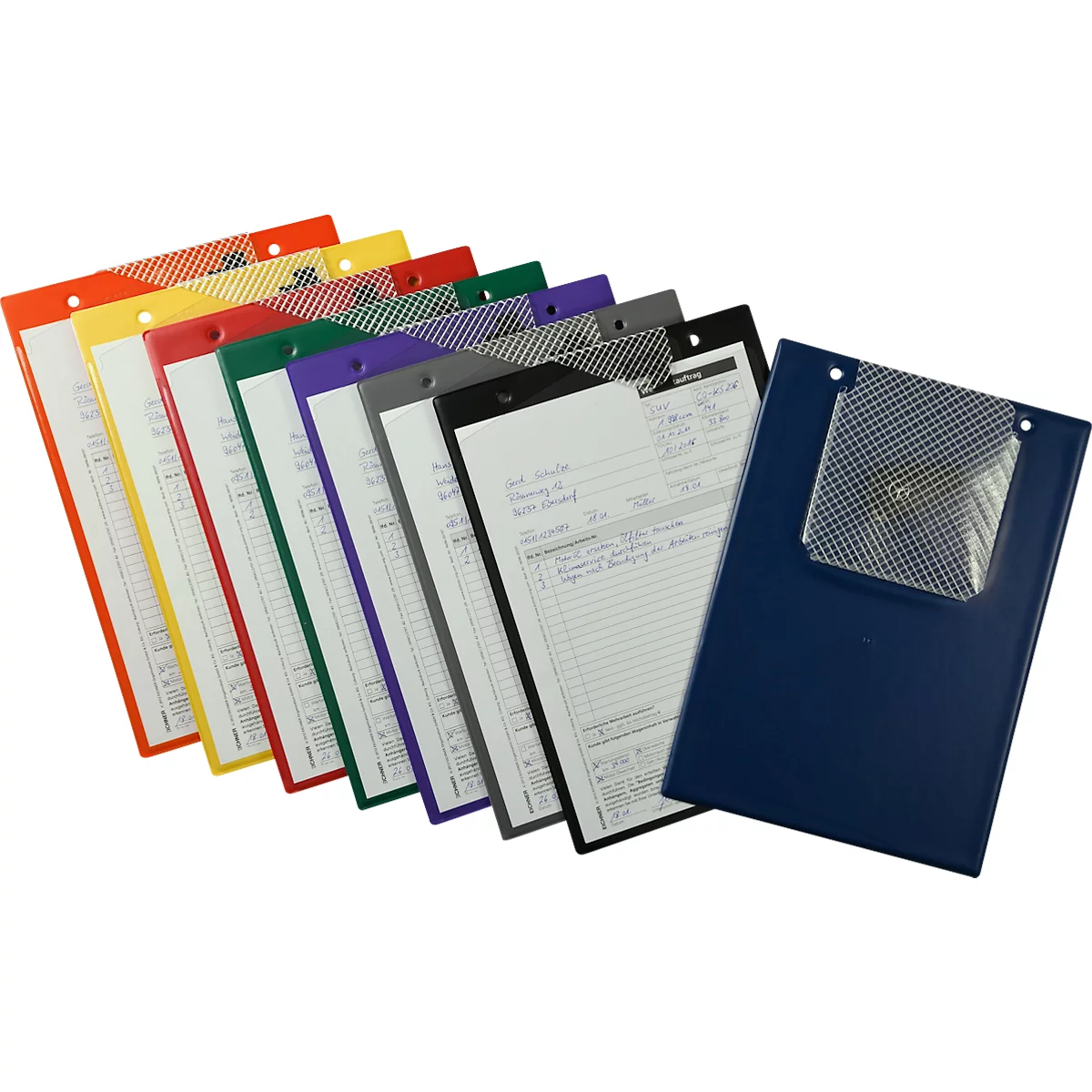 EICHNER Pochette de commande Plus, fermeture velcro et compartiment à clés, pour documents DIN A4, vert, 10 pièces