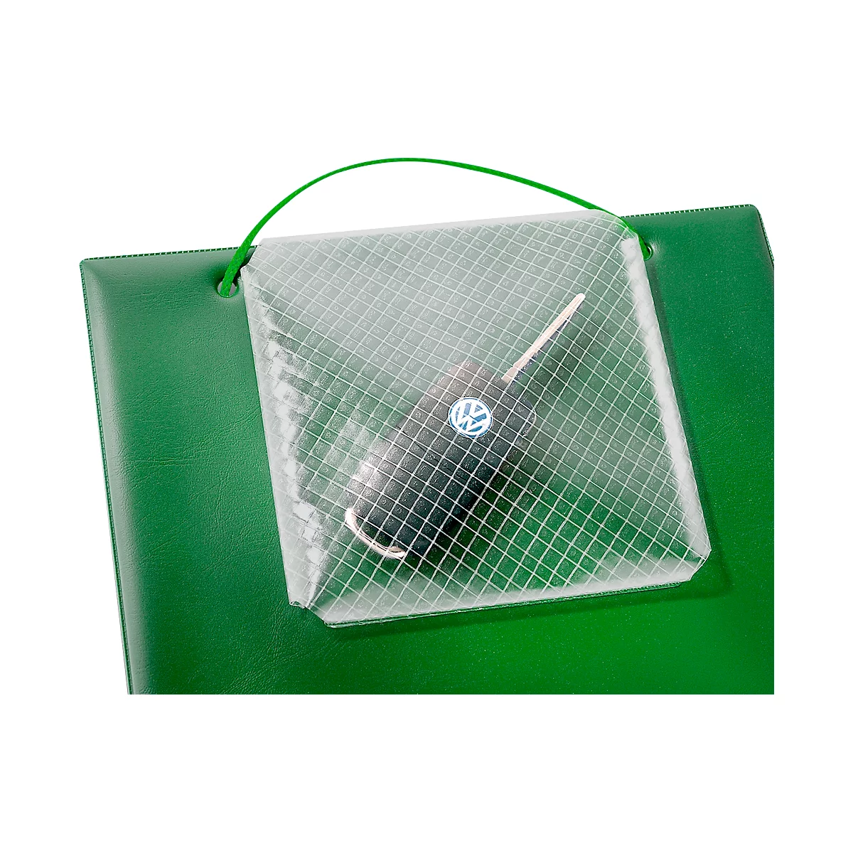 EICHNER Pochette de commande Plus, fermeture velcro et compartiment à clés, pour documents DIN A4, vert, 10 pièces