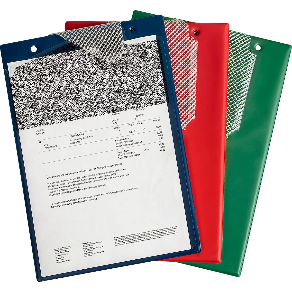 EICHNER Pochette de commande Secure, pour documents DIN A4, 10 pièces, y compris compartiment pour clés, L 230 x P 5 x H 330 mm, divers coloris