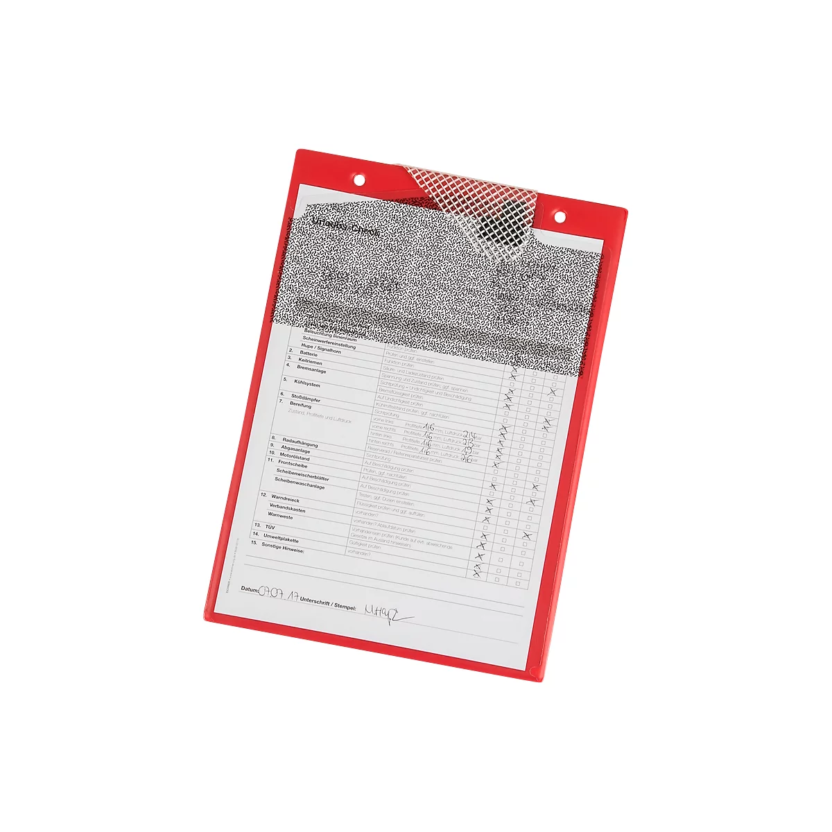 EICHNER Pochette de commande Secure, pour documents DIN A4, 10 pièces, y compris compartiment pour clés, L 230 x P 5 x H 330 mm, rouge
