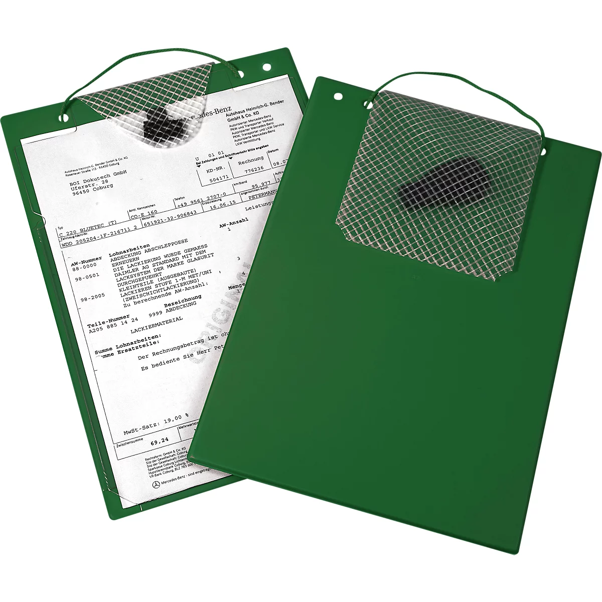 EICHNER Pochette de commande Turbo, fermeture velcro, compartiment à clés et soufflet extensible, pour documents DIN A4, vert, 10 pièces