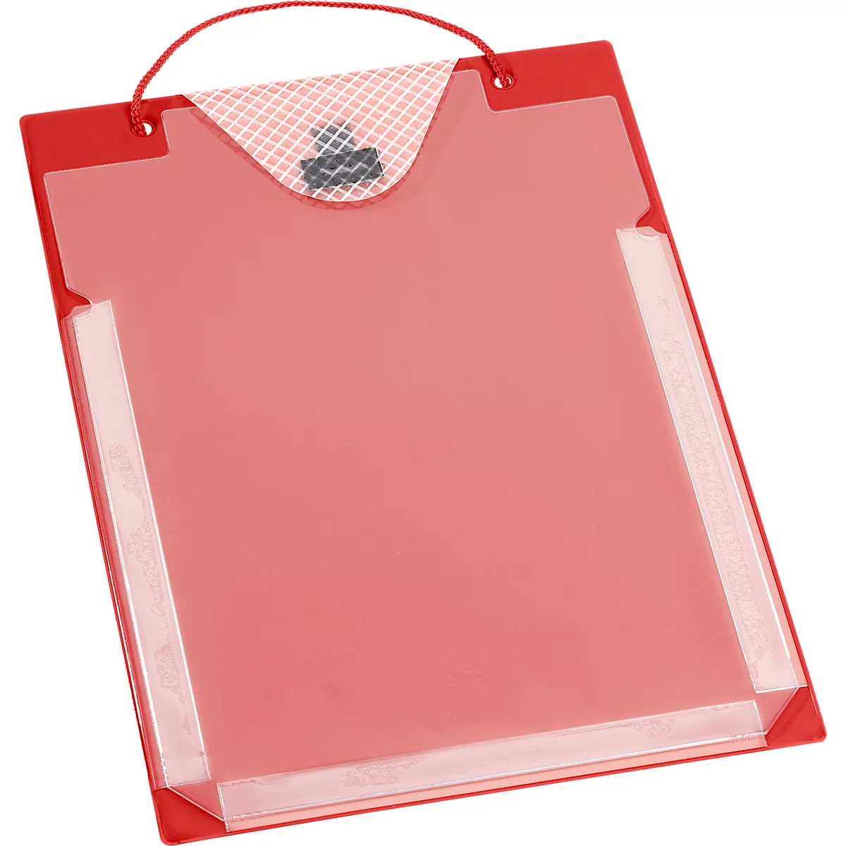 EICHNER Pochette de commande Turbo, fermeture velcro, poche à clés et soufflet extensible, pour documents DIN A4, rouge, 10 pièces