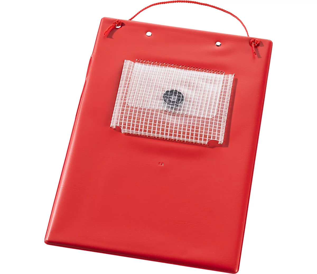 EICHNER Portapapeles Klemmfix, DIN A4, plástico, con bolsillo transparente, A4, rojo