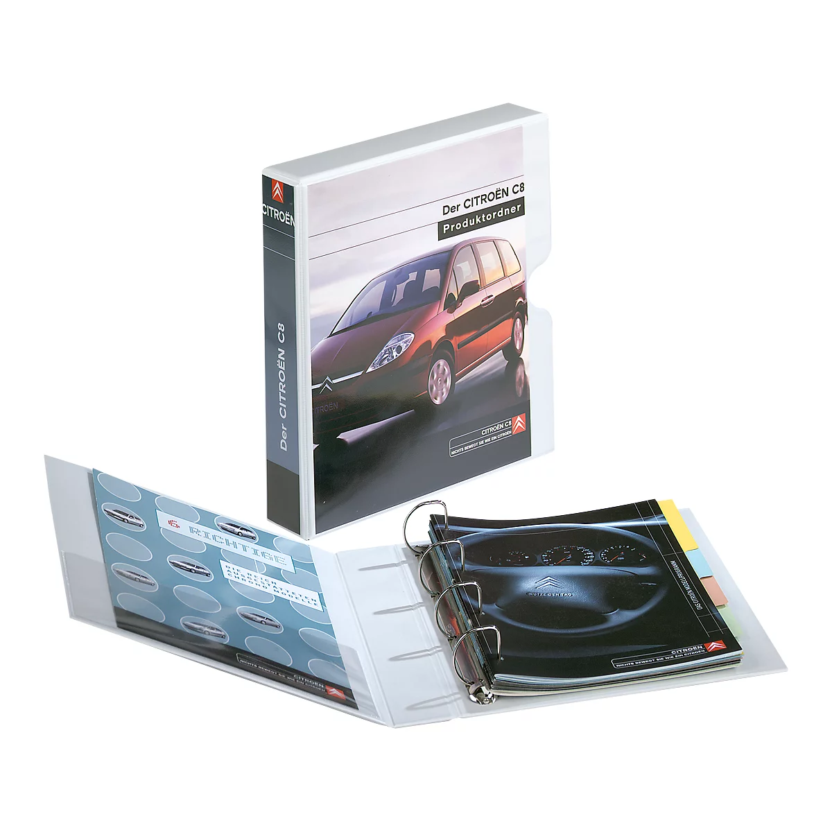 EICHNER slipcase + ringmap, A4, 4-voudig ringmechanisme, rugbreedte 60 mm