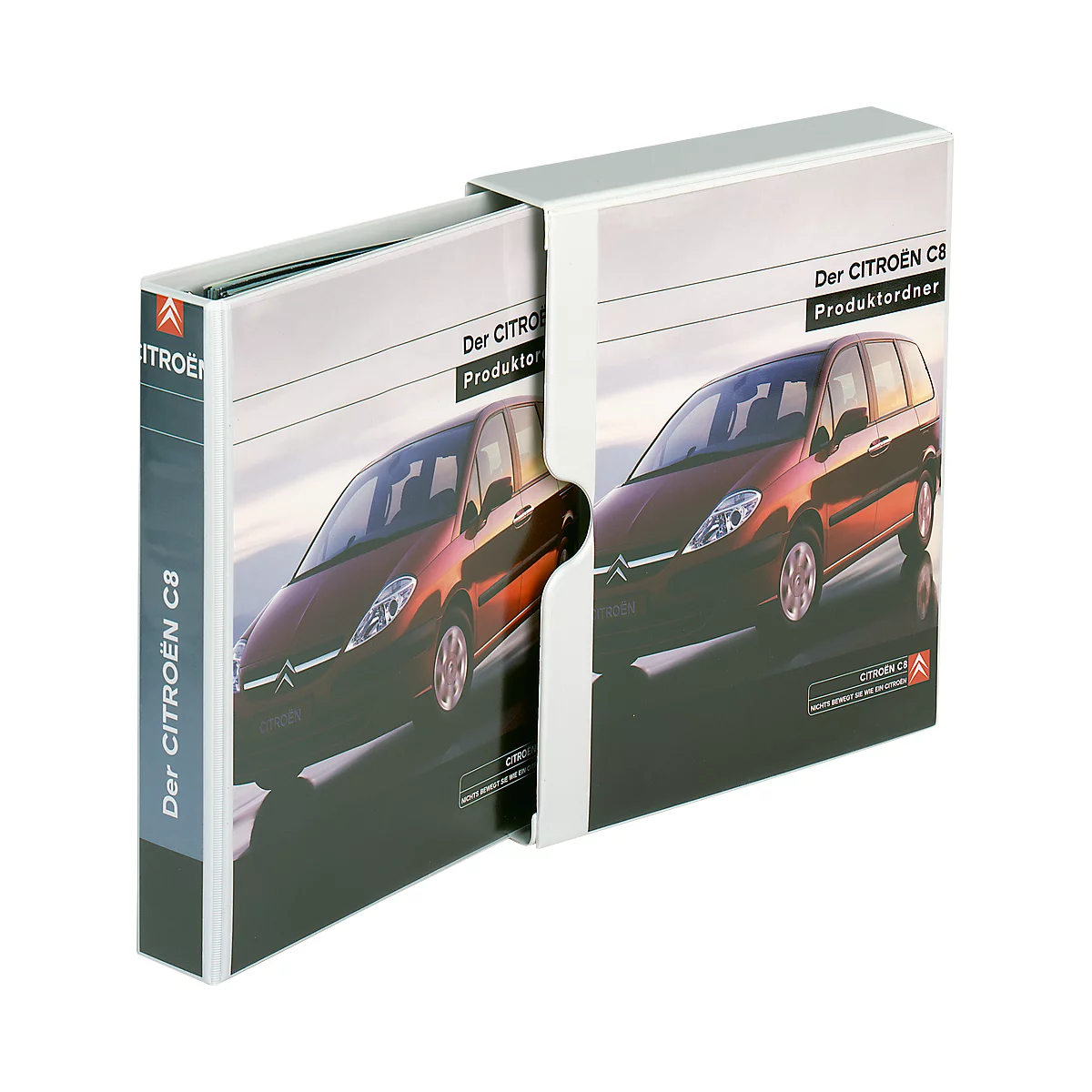 EICHNER slipcase + ringmap, A4, 4-voudig ringmechanisme, rugbreedte 80 mm